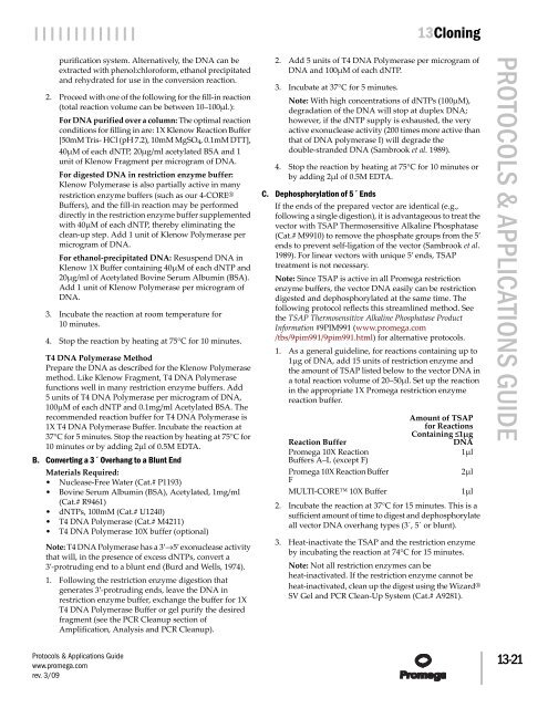 Protocols and Applications Guide (US Letter Size) - Promega