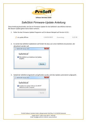 Firmware-Update Anleitung - ProSoft Software Vertriebs GmbH