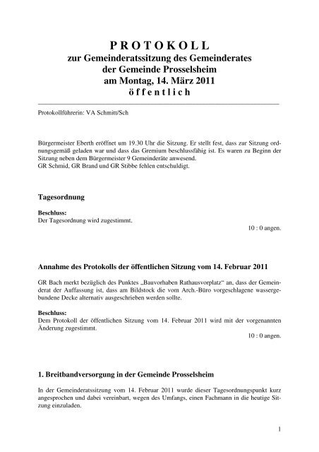 Protokoll öffentlich - Prosselsheim