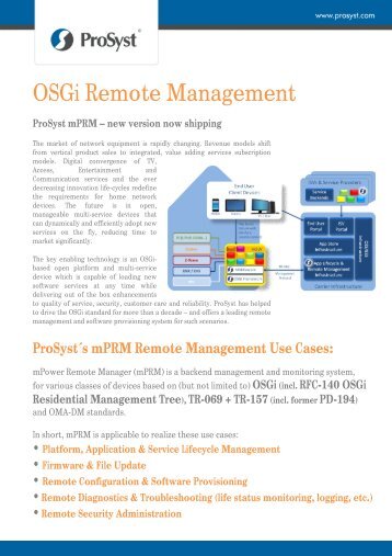 OSGi Home Gateway Middleware - ProSyst