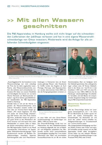 Mit allen Wassern geschnitten - P&S Apparatebau GmbH