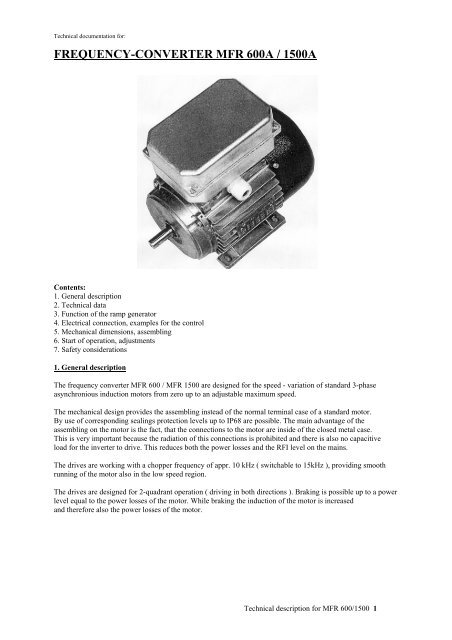 FREQUENCY-CONVERTER MFR 600A / 1500A - PS Antriebstechnik