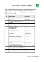 Liste der zur Finanzierung notwendigen Dokumente  - PSD Bank ...