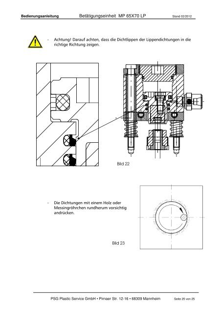 Betätigungseinheit MP 65x70 LP - psg-online.de