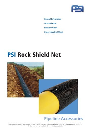 PSI Rock Shield Net Pipeline Accessories - PSI Products GmbH