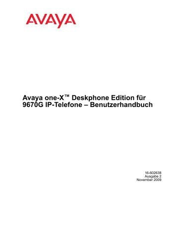 Bedienungsanleitung für das Avaya one-X 9670 Deskphone