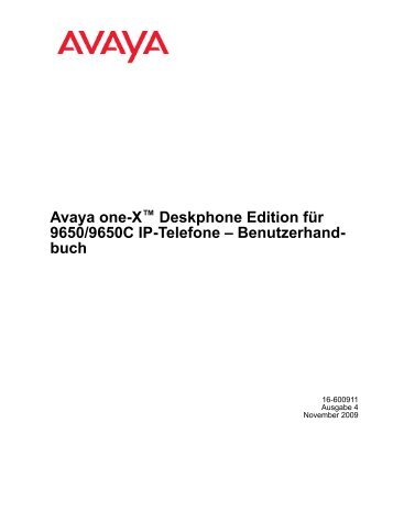Bedienungsanleitung für das Avaya one-X 9650 Deskphone