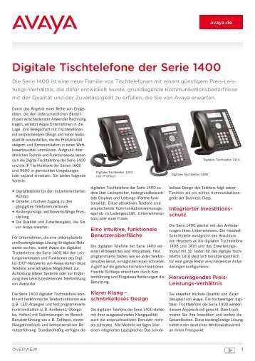 Avaya-Digitale-Tischtelefone-der-Serie-1400-1 - PTC Telecom GmbH