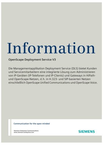 OpenScape Deployment Service V3 Die Managementapplikation ...