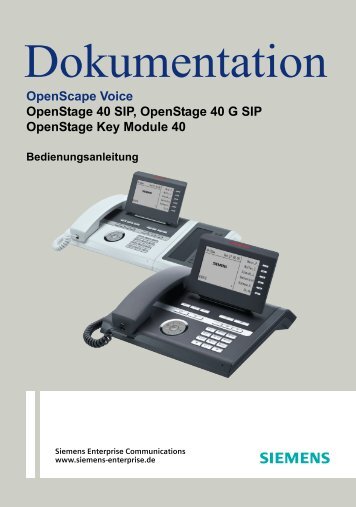 OpenStage 40 SIP V3 (OpenScape Voice), Bedienungsanleitung ...