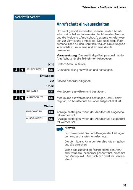 (HiPath 4000), Bedienungsanleitung, Ausgabe 1 - PTC Telecom ...