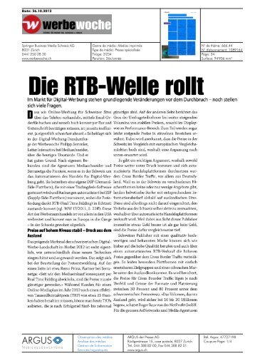 Die RTB-Welle rollt - Publicitas AG