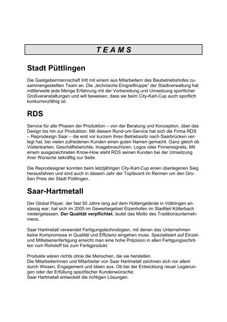 Teams - Püttlingen