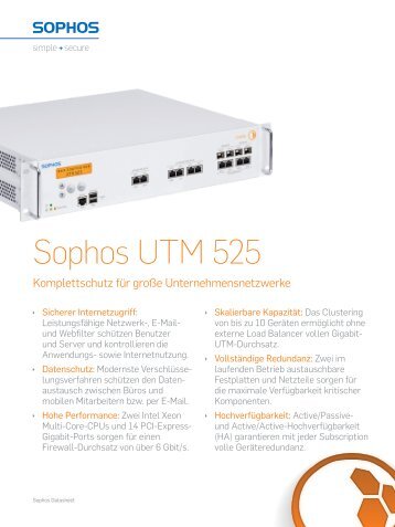 Sophos UTM 525 Datenblatt - Infinigate