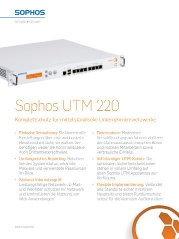 Sophos UTM 220 Datenblatt - Infinigate