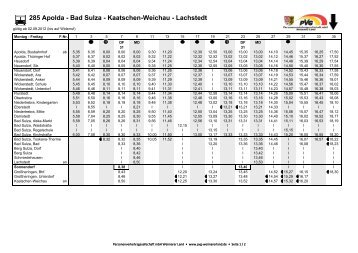 285 Apolda - Bad Sulza - Kaatschen-Weichau - Lachstedt