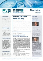 Newsletter 01/2008 - PVS-MEFA Reiss GmbH