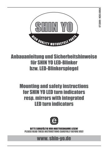 www. shin-yo.de Anbauanleitung und Sicherheitshinweise für SHIN ...