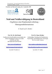 Neid und Neidbewältigung in Deutschland - Abteilung für ...