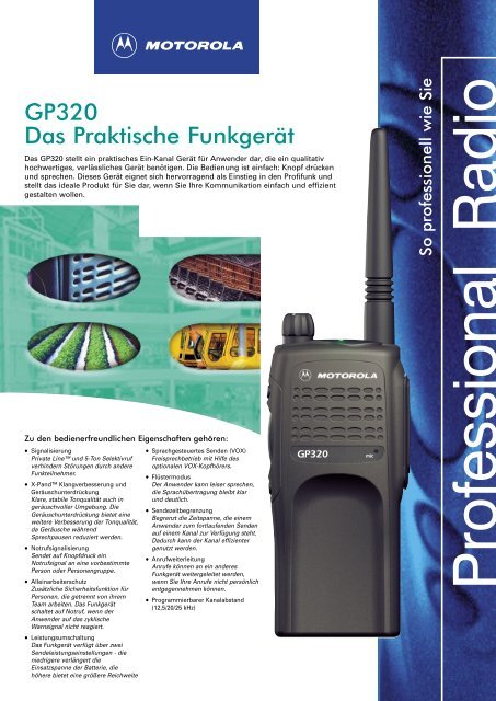 GP320 Das Praktische Funkgerät - Center Communication Systems ...
