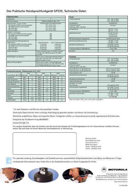 GP320 Das Praktische Funkgerät - Center Communication Systems ...