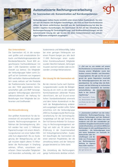 Download von Case Study Soennecken als PDF - SGH Service AG