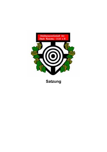 Satzung - Schützengesellschaft der Stadt Konstanz 1438 eV