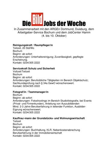 Die Jobs der Woche