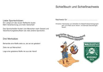 Schießbuch - der Schützengesellschaft Waldlust riggau