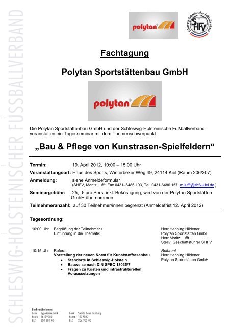 Polytan Kunstrasen Spielfelder Bau Betrieb Pflege Schleswig