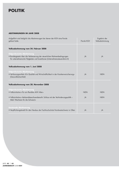 JAHRESBERICHT 2008 - Kantonal-Solothurnischer Gewerbeverband