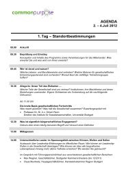 AGENDA 2. â 4.Juli 2012 1. Tag â Standortbestimmungen