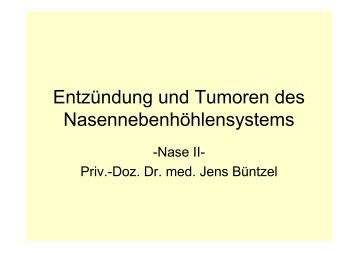 Entzündung und Tumoren des Nasennebenhöhlensystems