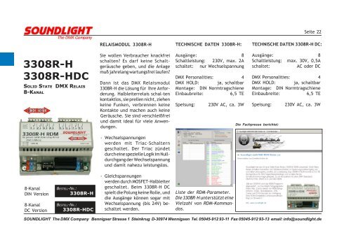 DMX RDM Fibel Die SOUNDLIGHT