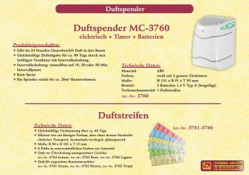 Duftstreifen Duftspender MC-3760 - SHS - Sanitär-Hygiene-Service