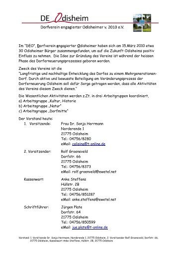 DEO-Dorfverein engagierter Odisheimer  von 2010 e.V.