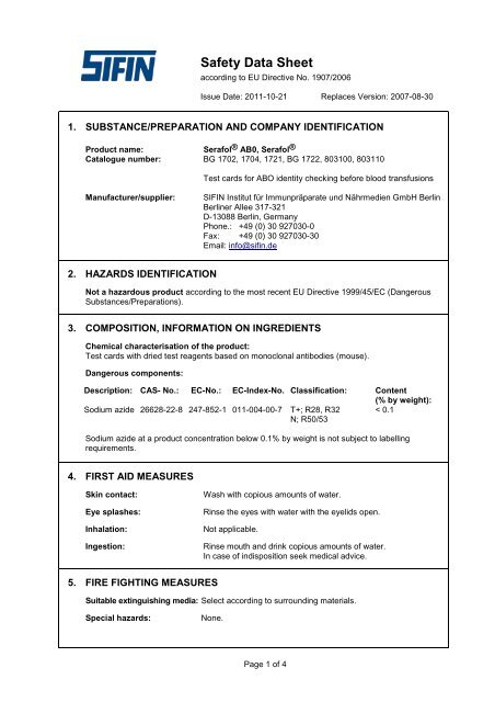 MSDS - SIFIN