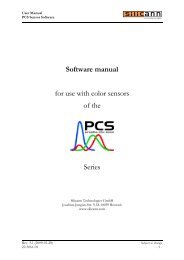 Software manual for  use with color sensors of the Series - Silicann