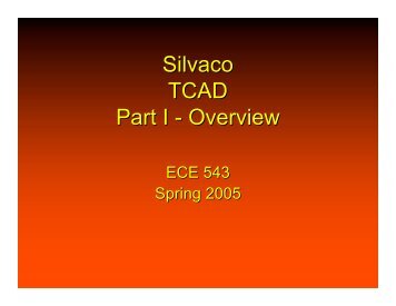 Silvaco TCAD Part I - Overview