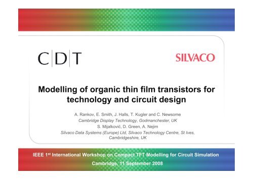 Modelling of organic thin film transistors for technology and ... - Silvaco