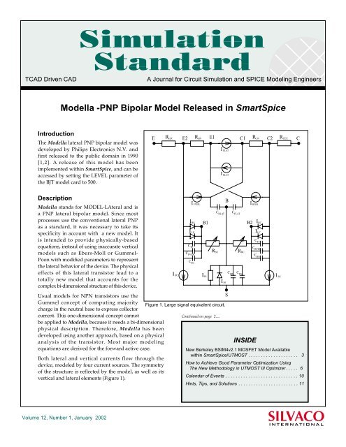 Modella -PNP Bipolar Model Released in SmartSpice - Silvaco