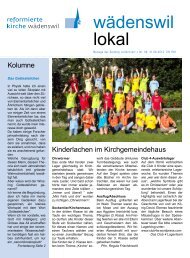 wädenswil lokal - Evang.-ref. Kirchgemeinde Wädenswil