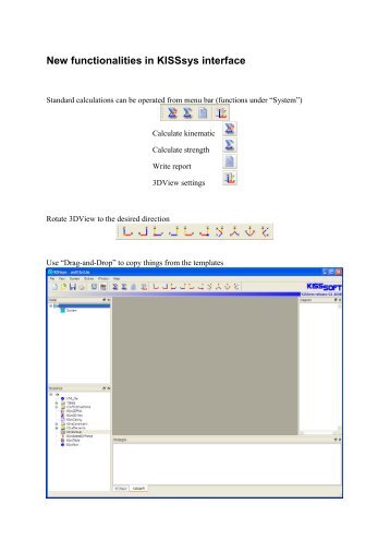 New functionalities in KISSsys interface