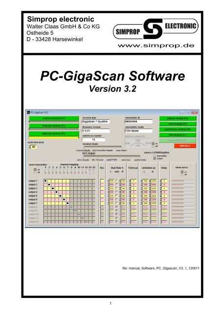 PC-GigaScan Software - Simprop