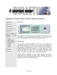 Upgrade to Simpson Multi-Cooler® Moisture ... - Simpson Group