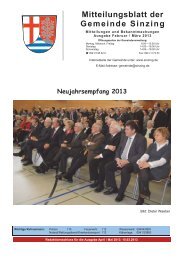 Mitteilungsblatt der Gemeinde Sinzing