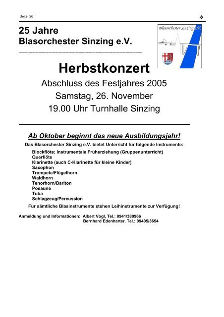 Mitteilungsblatt der Gemeinde Sinzing