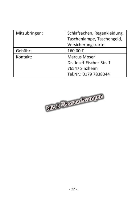 SOMMERFERIENPROGRAMM - Gemeinde Sinzheim