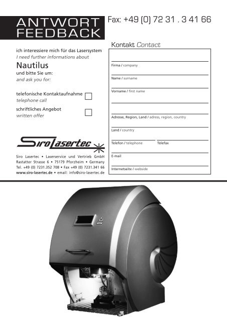 Nautilus - Siro Lasertec GmbH