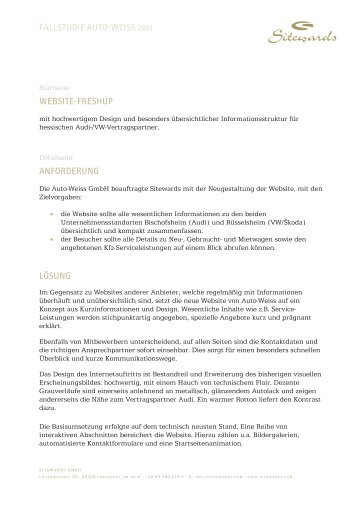 Ausführliche Case-Study als PDF - Sitewards GmbH